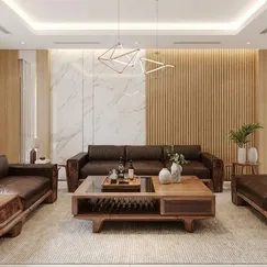 Bộ Sofa Gỗ Óc Chó Cao Cấp Vân Gõ Rõ Nét Giá Ưu Đãi