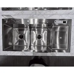 Bồn Rửa Bát 2 Ngăn Có Hố Rác Chất Liệu Inox 304 Thiết Kế Hiện Đại Bồn Rửa Bát 2 Ngăn Có Hố Rác Chất Liệu Inox 304 Thiết Kế Hiện Đại