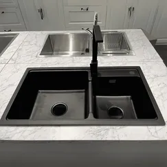 Bồn Rửa Chén Hiện Đại Chất Liệu Đá Granit 2 Hố Lệch Sang Trọng Bồn Rửa Chén Hiện Đại Chất Liệu Đá Granit 2 Hố Lệch Sang Trọng