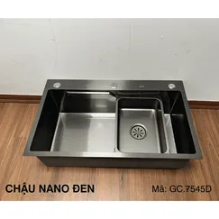 Chậu Inox 1 Hố Phủ Nano Màu Đen Cao Cấp Bề Mặt Phẳng Dễ Dàng Vệ Sinh Chậu Inox 1 Hố Phủ Nano Màu Đen Cao Cấp Bề Mặt Phẳng Dễ Dàng Vệ Sinh