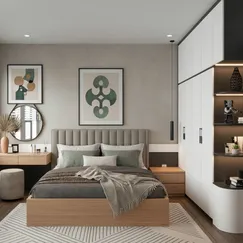 Combo Nội Thất Phòng Ngủ Đẹp Với Thiết Kế Tủ Cao Chạm Trần  Combo Nội Thất Phòng Ngủ Đẹp Với Thiết Kế Tủ Cao Chạm Trần