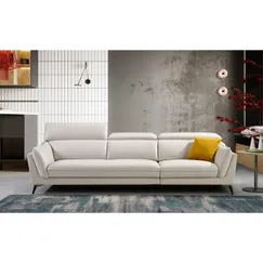 Ghế Sofa Băng Bọc Da Chân Sắt Màu Kem Hiện Đại Sang Trọng Ghế Sofa Băng Bọc Da Chân Sắt Màu Kem Hiện Đại Sang Trọng