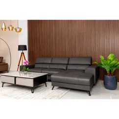 Ghế Sofa Da Cao Cấp Từ Da Bò Thật Màu Xám Đen Cực Sang Ghế Sofa Da Cao Cấp Từ Da Bò Thật Màu Xám Đen Cực Sang