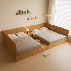 Giường 2 Người Riêng Biệt Gỗ Công Nghiệp Thiết Kế Hiện Đại Giường 2 Người Riêng Biệt Gỗ Công Nghiệp Thiết Kế Hiện Đại