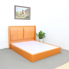 Giường Bọc Da Cao Cấp Hiện Đại Gỗ MDF Màu Cam Đẹp Sang Trọng Giá Tốt Giường Bọc Da Cao Cấp Hiện Đại Gỗ MDF Màu Cam Đẹp Sang Trọng Giá Tốt