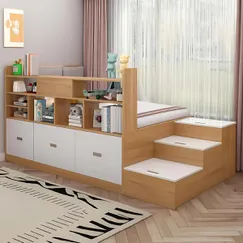 Giường Có Cầu Thang Kết Hợp Tủ Đựng Đồ Hiện Đại Đa Năng Giường Có Cầu Thang Kết Hợp Tủ Đựng Đồ Hiện Đại Đa Năng