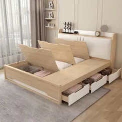 Giường Đa Năng Thông Minh Gỗ MDF 3 Hộc Kéo, Ngăn Chứa, Đầu Nệm Giá Rẻ Giường Đa Năng Thông Minh Gỗ MDF 3 Hộc Kéo, Ngăn Chứa, Đầu Nệm Giá Rẻ