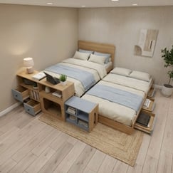 Giường Gỗ 2 Tầng Kết Hợp Nhiều Học Tủ Đa Chức Năng Giá Tốt