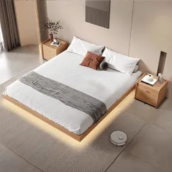 Giường Hiện Đại Thiết Kế Khung Ẩn Không Chân Chất Liệu Gỗ Tự Nhiên Giường Hiện Đại Thiết Kế Khung Ẩn Không Chân Chất Liệu Gỗ Tự Nhiên