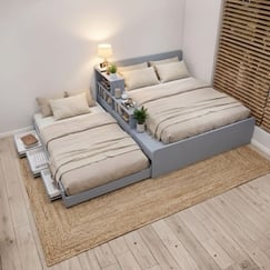 Giường Kéo 2 Tầng Người Lớn Tông Màu Nhẹ Nhàng