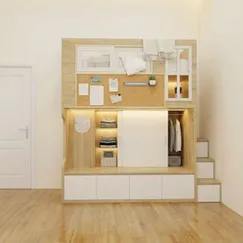 Giường Liền Tủ Cho Bé Đa Năng Kết Cấu Chắc Chắn Chất Lượng Cao 