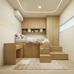 Giường Liền Tủ Thông Minh Chất Liệu Gỗ Công Nghiệp Bền Bỉ Chất Lượng 