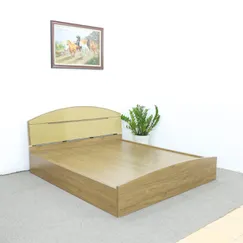 Giường Màu Nâu Đầu Cong Gỗ MDF Melamine Sơn 2K Hiện Đại Đẹp Giường Màu Nâu Đầu Cong Gỗ MDF Melamine Sơn 2K Hiện Đại Đẹp