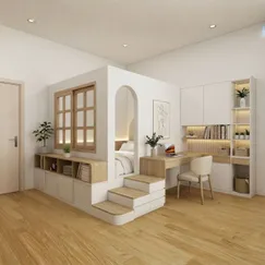 Giường Ngủ Đẹp Hiện Đại Kết Hợp Bàn Học Và Kệ Sách Tối Ưu Giá Tốt 