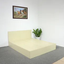 Giường Ngủ Bệt Gỗ MDF Melamine Màu Vàng Kem Đẹp Giá Rẻ