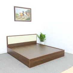 Giường Gỗ Mdf Phủ Melamine Màu Nâu Có Đầu Nệm Kem Đẹp Giá Rẻ Giường Gỗ Mdf Phủ Melamine Màu Nâu Có Đầu Nệm Kem Đẹp Giá Rẻ