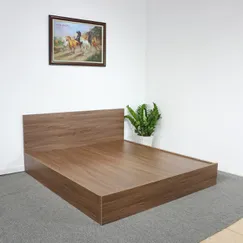Giường Ngủ Gỗ MDF Màu Óc Chó Phủ Melamine Đẹp Giá Rẻ Giường Ngủ Gỗ MDF Màu Óc Chó Phủ Melamine Đẹp Giá Rẻ