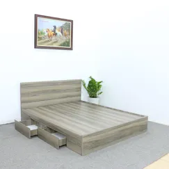 Giường Ngăn Kéo Màu Nết Gỗ MDF Phủ Melamine  Giường Ngăn Kéo Màu Nết Gỗ MDF Phủ Melamine