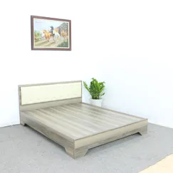 Giường Ngủ Gỗ Chân Cao MDF Phủ Melamine Bọc Nệm Màu Nết