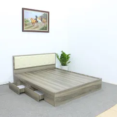 Giường Ngủ Có Ngăn Kéo Gỗ MDF Phủ Melamine Màu Nết Bọc Nệm  Giường Ngủ Có Ngăn Kéo Gỗ MDF Phủ Melamine Màu Nết Bọc Nệm