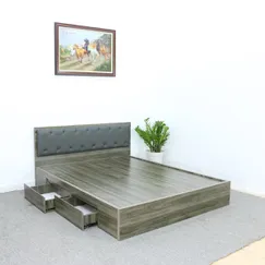 Giường Học Kéo Gỗ MDF Phủ Melamine Màu Xanh Rêu Đầu Nệm Đen Sang Trọng Giường Học Kéo Gỗ MDF Phủ Melamine Màu Xanh Rêu Đầu Nệm Đen Sang Trọng