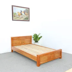 Giường Gỗ Sồi 1M4X2M Màu Cánh Gián Giá Rẻ Giường Gỗ Sồi 1M4X2M Màu Cánh Gián Giá Rẻ