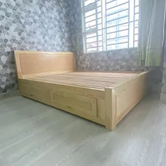 Giường Ngủ 1M4X2M Gỗ Sồi Nga Màu Tự Nhiên Giá Rẻ Giường Ngủ 1M4X2M Gỗ Sồi Nga Màu Tự Nhiên Giá Rẻ