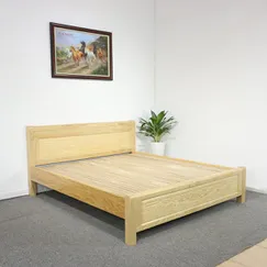Giường Gỗ Sồi Nga 1M8X2M Màu Tự Nhiên Giá Rẻ Giường Gỗ Sồi Nga 1M8X2M Màu Tự Nhiên Giá Rẻ