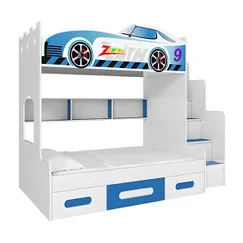Giường Ngủ Hai Tầng Cho Bé Trai Hình Oto Chất Liệu Gỗ MDF Melamine Giường Ngủ Hai Tầng Cho Bé Trai Hình Oto Chất Liệu Gỗ MDF Melamine