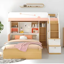 Giường Ngủ Hai Tầng Gỗ MDF Phủ Melamine Thiết Kế Đa Năng Giá Rẻ Giường Ngủ Hai Tầng Gỗ MDF Phủ Melamine Thiết Kế Đa Năng Giá Rẻ