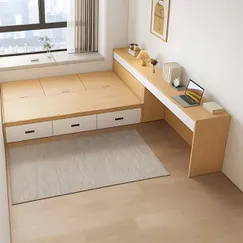 Giường Ngủ Kết Hợp Bàn Làm Việc Gỗ Công Nghiệp Hiện Đại Giường Ngủ Kết Hợp Bàn Làm Việc Gỗ Công Nghiệp Hiện Đại