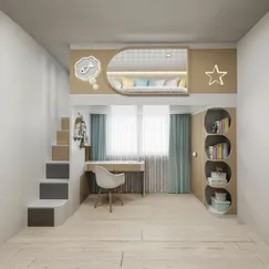 Giường Tầng Gỗ Công Nghiệp Kết Hợp Tủ Quần Áo Đa Chức Năng 