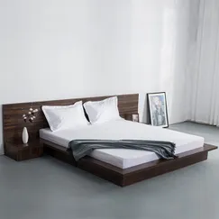 Giường Thấp Kiểu Nhật Giá Rẻ Gỗ MDF Melamine Màu Óc Chó Sang Trọng Đẹp Giường Thấp Kiểu Nhật Giá Rẻ Gỗ MDF Melamine Màu Óc Chó Sang Trọng Đẹp