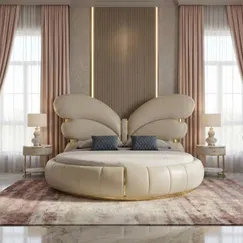 Giường Tròn Công Chúa Hình Cánh Bướm Đẹp Chất Liệu Bọc Cao Cấp