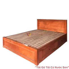 Giường Gỗ Sồi 1M6X2M Ngăn Kéo Màu Cánh Gián Giá Rẻ Giường Gỗ Sồi 1M6X2M Ngăn Kéo Màu Cánh Gián Giá Rẻ