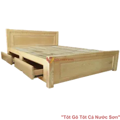 Giường Gỗ Sồi 1M6X2M Phản Ngăn Kéo Màu Tự Nhiên Giá Rẻ Giường Gỗ Sồi 1M6X2M Phản Ngăn Kéo Màu Tự Nhiên Giá Rẻ