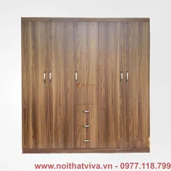 Tủ Quần Áo 5 Cánh Gỗ MDF Melamine Ngọc Lan