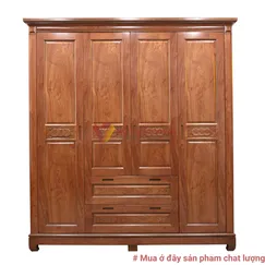 Mẫu Tủ Quần Áo 3 Buồng Gỗ Hương Đá Cao Cấp Giá Rẻ