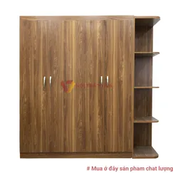 Tủ Quần Áo 4 Cánh Hiện Đại Góc Tường Màu Ngọc Lan