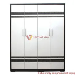 Tủ Quần Áo MDF Phủ Melamine Cánh Trắng Hiện Đại