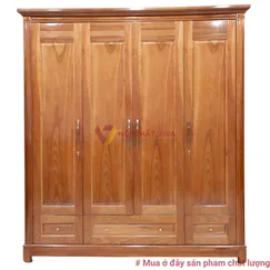 Tủ 4 Cánh Gỗ Xoan Đào Đẹp Giá Rẻ