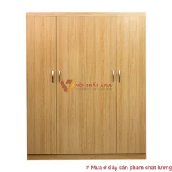 Tủ Áo 4 Cánh Màu Lim Vân Sọc MDF Melamine Tủ Áo 4 Cánh Màu Lim Vân Sọc MDF Melamine