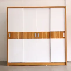 Tủ Quần Áo 3 Buồng Gỗ Công Nghiệp Cửa Lùa Màu Vân Sọc Vàng Cánh Trắng Tủ Quần Áo 3 Buồng Gỗ Công Nghiệp Cửa Lùa Màu Vân Sọc Vàng Cánh Trắng