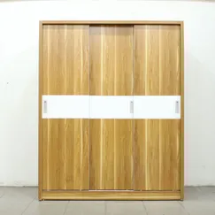 Tủ Quần Áo Gỗ 1m6X2m Cửa Lùa MDF Melamine Màu Vân Sọc Vàng Chỉ Trắng Tủ Quần Áo Gỗ 1m6X2m Cửa Lùa MDF Melamine Màu Vân Sọc Vàng Chỉ Trắng