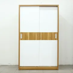 Tủ Quần Áo Gỗ Công Nghiệp 1m2 Cửa Lùa Màu Vân Sọc Vàng Cánh Trắng Tủ Quần Áo Gỗ Công Nghiệp 1m2 Cửa Lùa Màu Vân Sọc Vàng Cánh Trắng