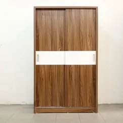 Tủ Quần Áo 1m2 Cửa Lùa Gỗ MDF Melamine Màu Óc Chó Chỉ Trắng Tủ Quần Áo 1m2 Cửa Lùa Gỗ MDF Melamine Màu Óc Chó Chỉ Trắng