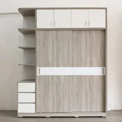 Tủ Áo Kịch Trần Cửa Lùa Gỗ MDF Melamine Màu Sọc Xám Cao Cấp Tủ Áo Kịch Trần Cửa Lùa Gỗ MDF Melamine Màu Sọc Xám Cao Cấp