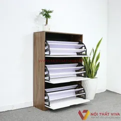 Tủ Giày Dép Thông Minh Gỗ Công Nghiệp Màu Óc Chó 3 Tầng Cánh Trắng Gọn Đẹp Tủ Giày Dép Thông Minh Gỗ Công Nghiệp Màu Óc Chó 3 Tầng Cánh Trắng Gọn Đẹp