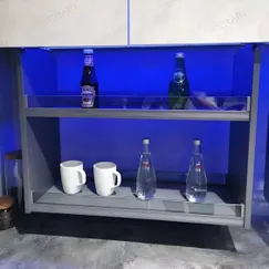 Kệ Bếp Đựng Gia Vị Nâng Hạ Điện 2 Trục Vách Kính Cao Cấp Kệ Bếp Đựng Gia Vị Nâng Hạ Điện 2 Trục Vách Kính Cao Cấp