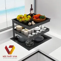 Kệ Đựng Gia Vị Nâng Hạ Điện Chất Liệu Hợp Kim Nhôm Cao Cấp  Kệ Đựng Gia Vị Nâng Hạ Điện Chất Liệu Hợp Kim Nhôm Cao Cấp